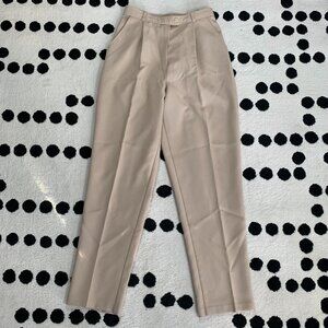 Gloria Vanderbilt Vintage 90s Pants Women 10 Tan Tapered Pleated Casual Trousers